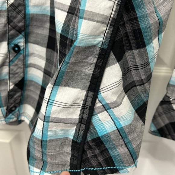 Buckle Black Athletic Fit Men Button Down Shirt Pockets Western Rodeo Casual XXL - Picture 7 of 13